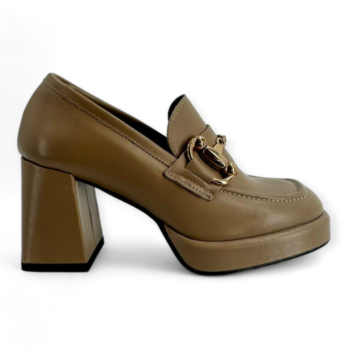 MOCASSINO CON TACCO IN PELLE MILU' MILANO