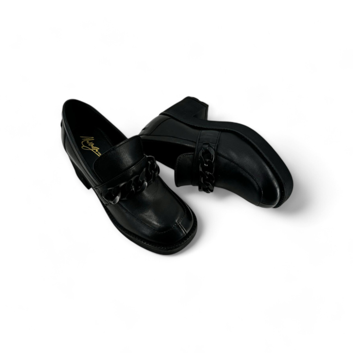 MOCASSINO IN PELLE CON TACCO CON CATENA APPLICATA MGN COLLECTION