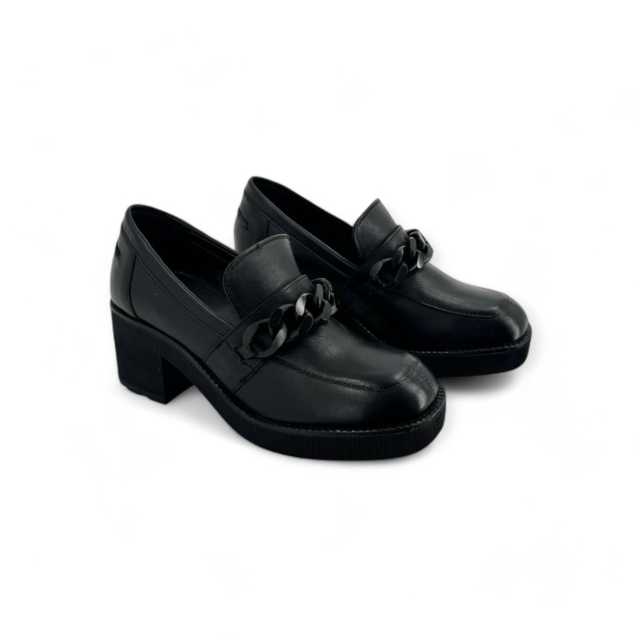 MOCASSINO IN PELLE CON TACCO CON CATENA APPLICATA MGN COLLECTION