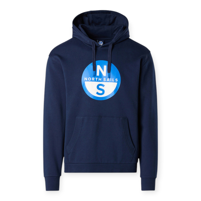 NORTH SAILS FELPA UOMO HOODED CON CAPPUCCIO E MAXI STAMPA