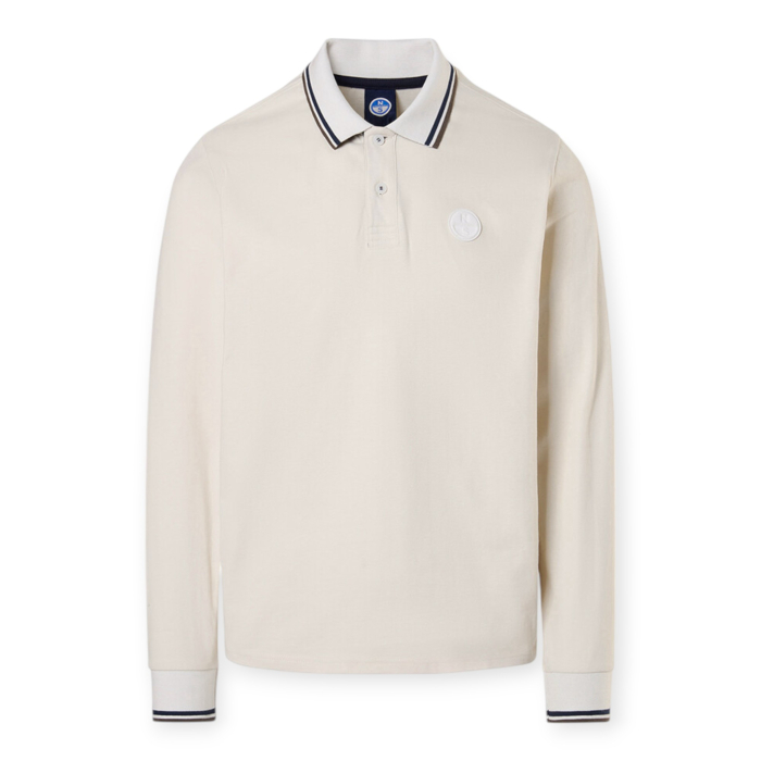 POLO UOMO A MANICHE LUNGHE CON PATCH NORTH SAILS 2