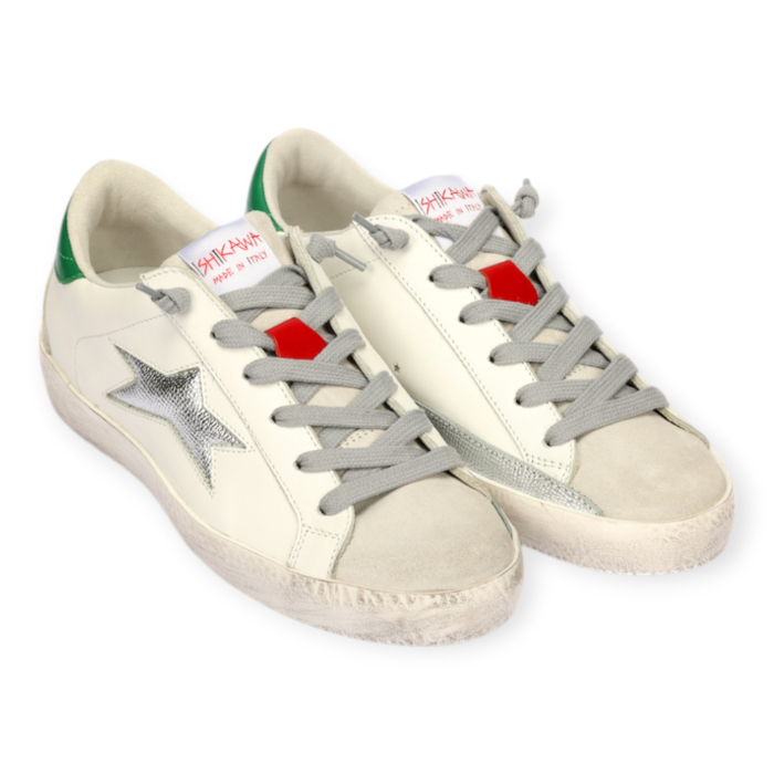ISHIKAWA LOW PELLE E CAMOSCIO SNEAKERS DONNA