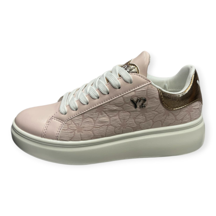 YNOT MILANO SNEAKERS DONNA PELLE E TESSUTO FIORI 2