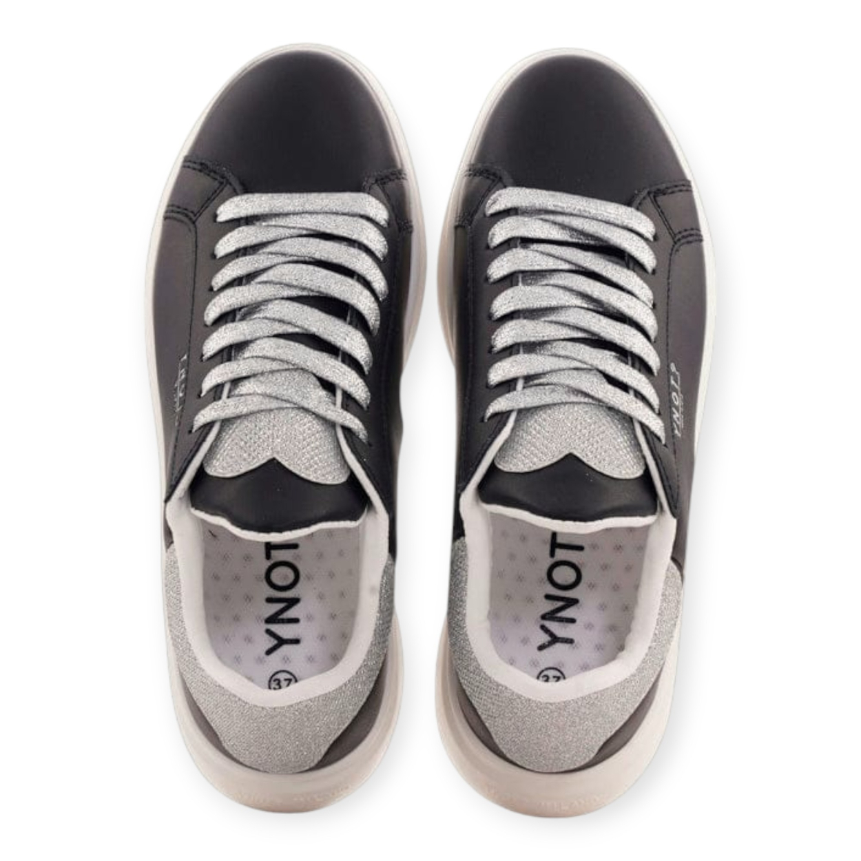 YNOT SNEAKERS DONNA NERO CON GLITTER