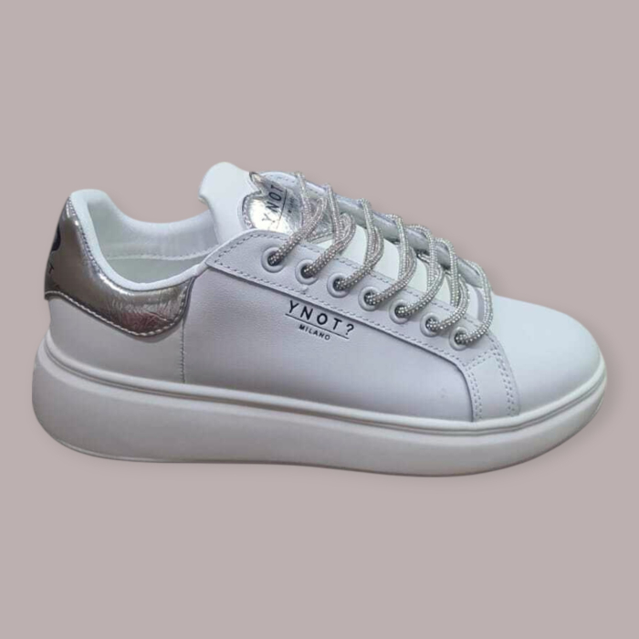 YNOT MILANO SNEAKERS BIANCA DONNA CON LACCI GIOIELLO