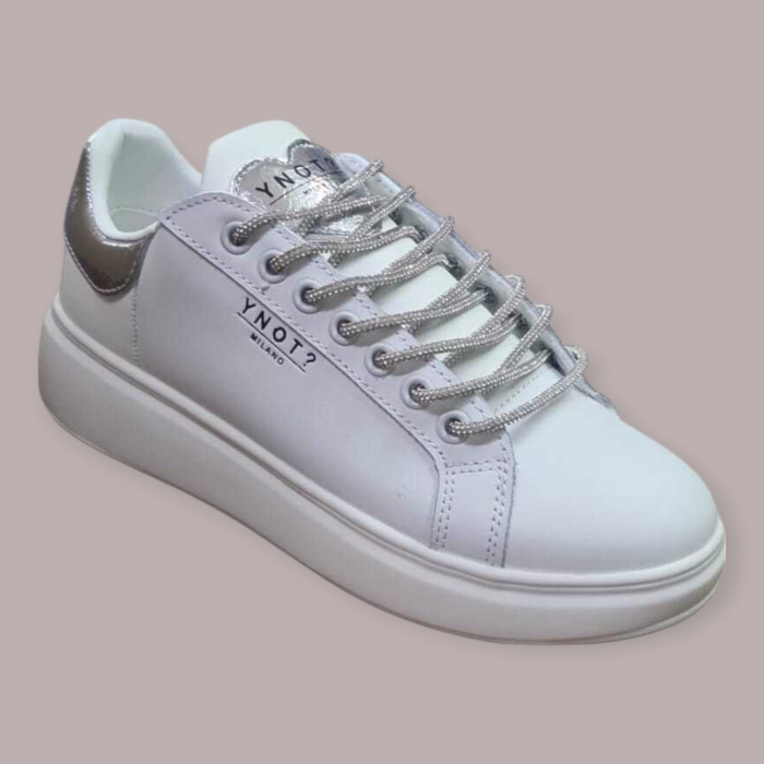 YNOT MILANO SNEAKERS BIANCA DONNA CON LACCI GIOIELLO