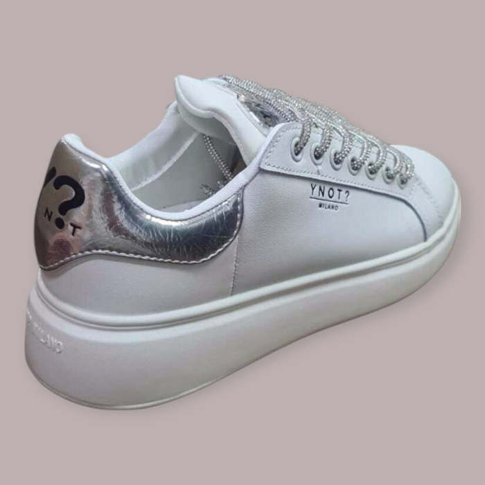YNOT MILANO SNEAKERS BIANCA DONNA CON LACCI GIOIELLO
