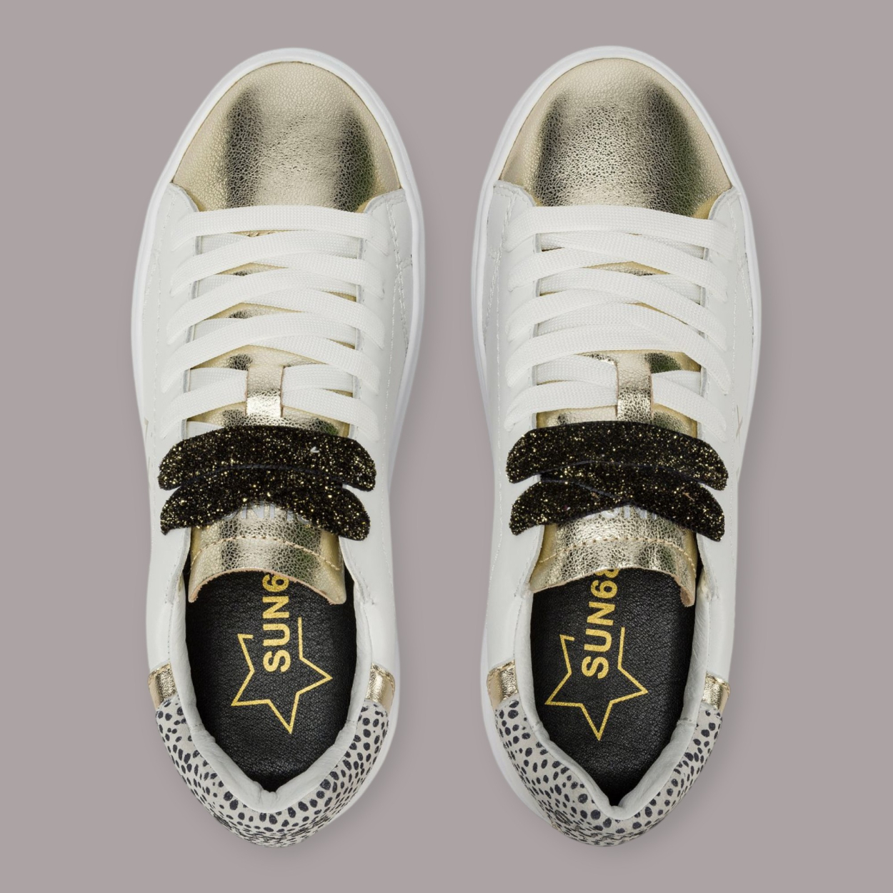 SUN 68 GRACE LEATHER SNEAKERS DONNA