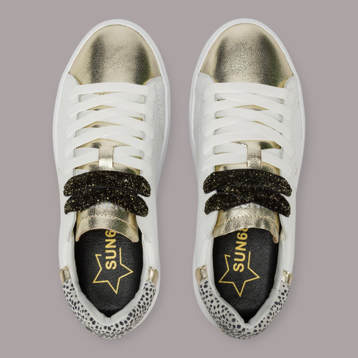 SUN 68 GRACE LEATHER SNEAKERS DONNA