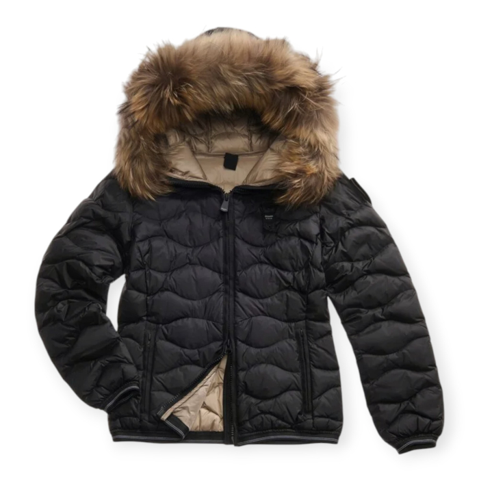 BLAUER PIUMINO ALDIE DONNA CON BORDO IN PELLICCIA