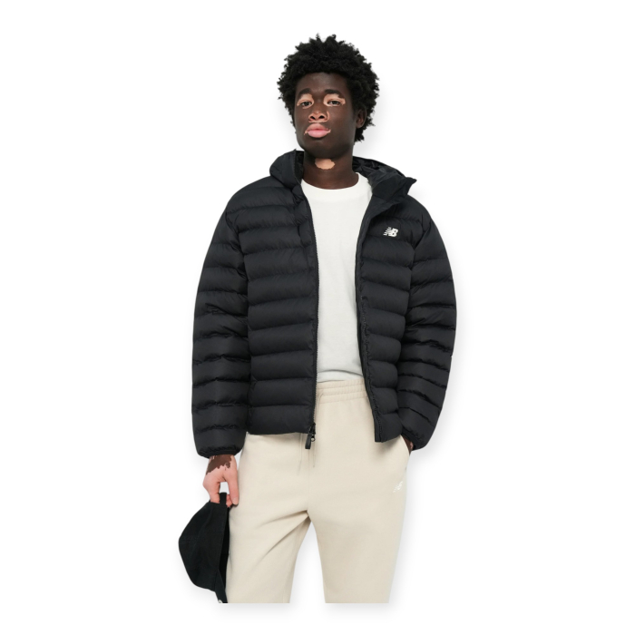 NEW BALANCE SPORT ESSENTIALS HOODED PUFFER JACKET GIUBBINO UOMO