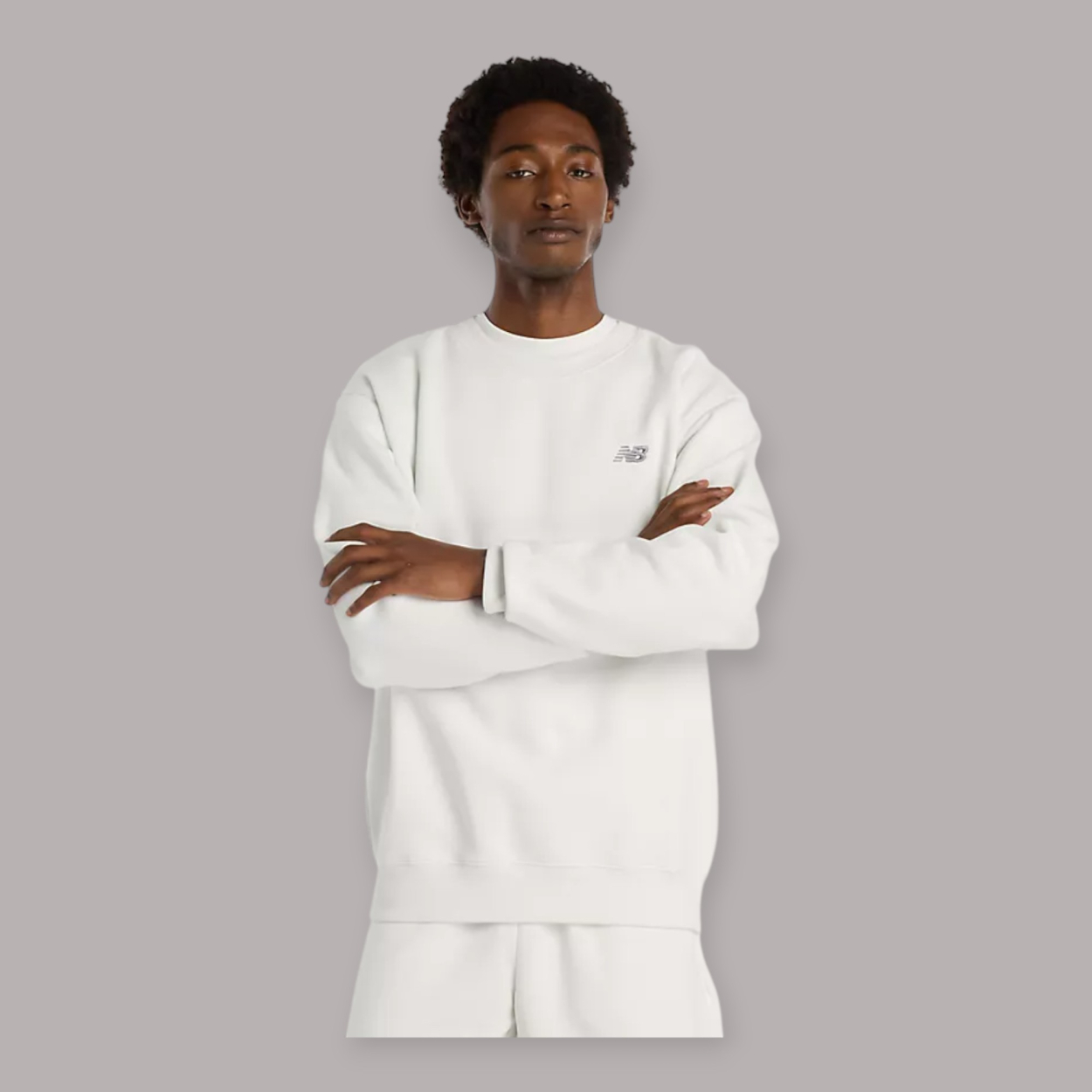 NEW BALANCE LINEAR GRAPHIC FLEECE CREW FELPA UNISEX