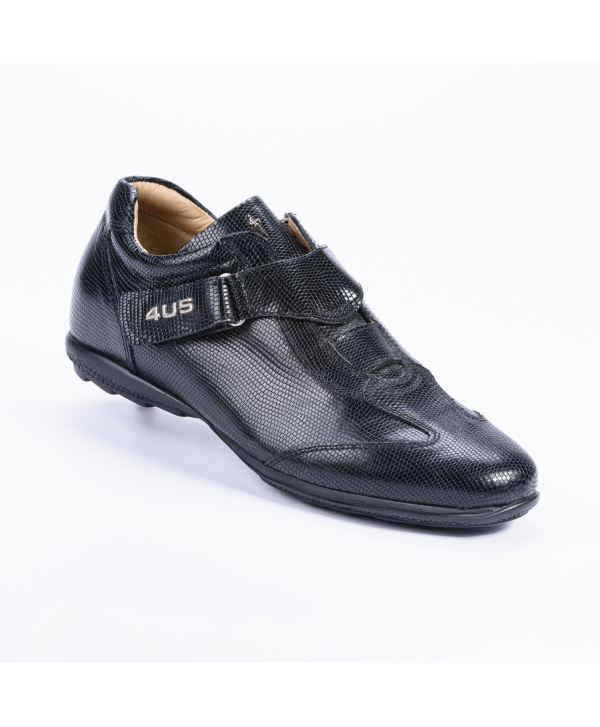 Sneakers Cesare Paciotti 4US Made in Italy, in pelle stampata lizard colore nero