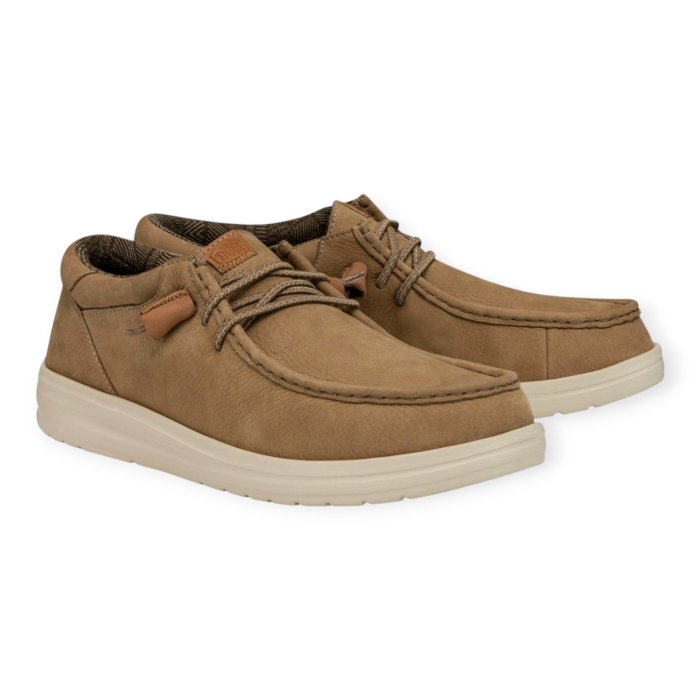 HEY DUDE WALLY GRIP CRAFT LEATHER SLIP-ON UOMO