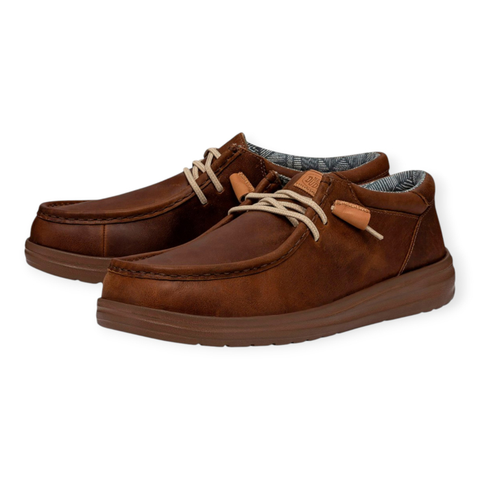 HEY DUDE WALLY GRIP CRAFT LEATHER SLIP-ON UOMO