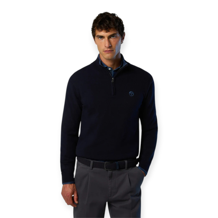 NORTH SAILS MAGLIONE MISTO CASHMERE E LANA CON MEZZA ZIP