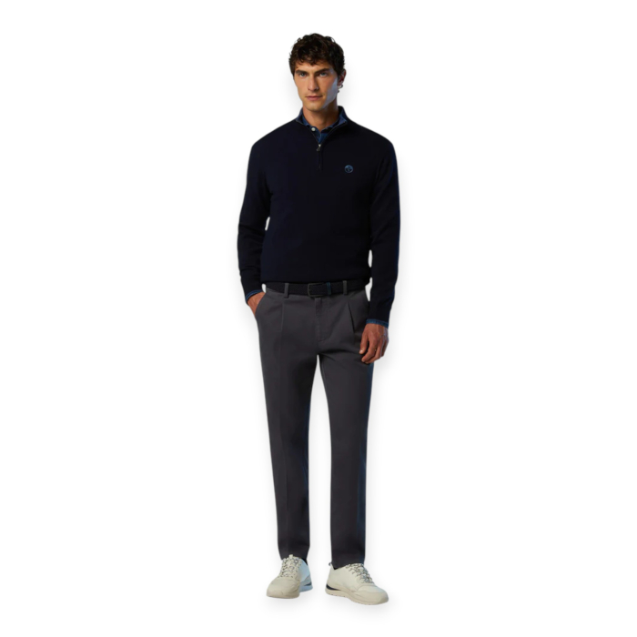 NORTH SAILS MAGLIONE MISTO CASHMERE E LANA CON MEZZA ZIP