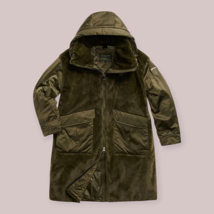 BLAUER GIACCA LUNGA DONNA IN ECOPELLICCIA PEAVER