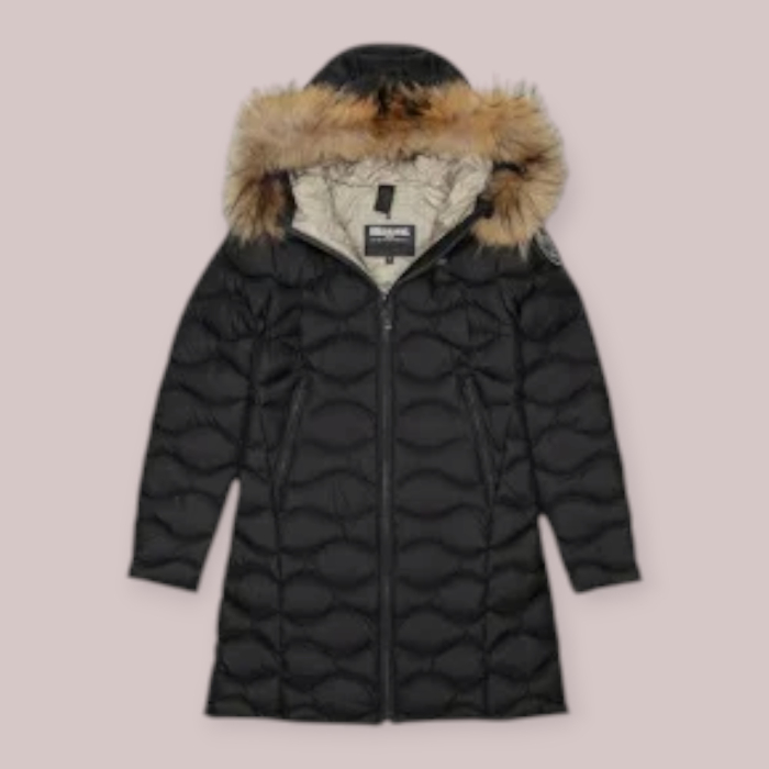 BLAUER PIUMINO DONNA LUNGO AD ONDE CON PELLICCIA LYNEL