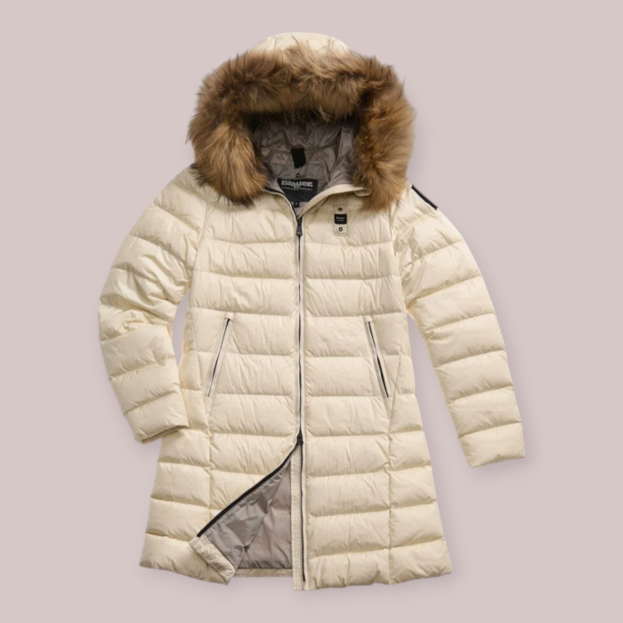 BLAUER PIUMINO LUNGO DONNA CON PELLICCIA KRISTIN