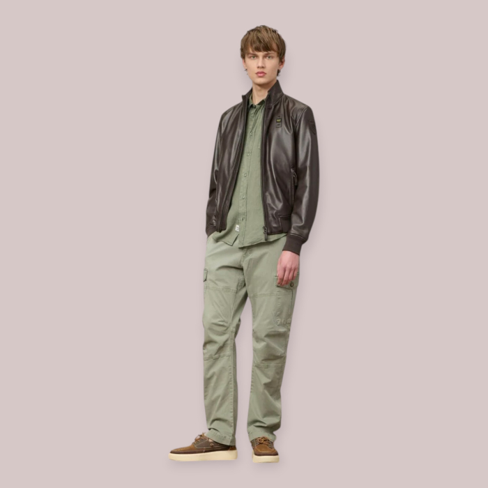 BLAUER BOMBER UOMO IN PELLE CONISTON