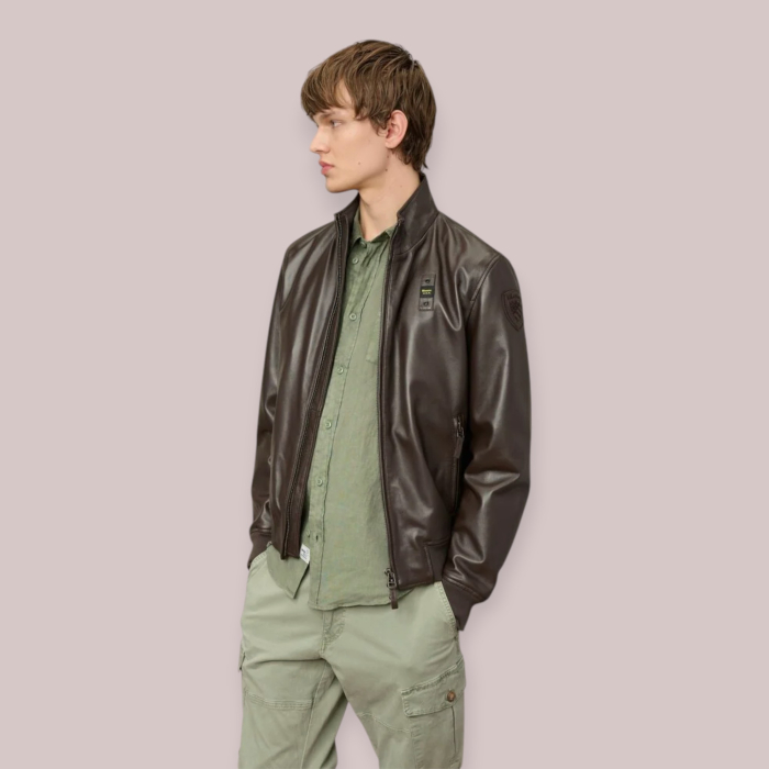 BLAUER BOMBER UOMO IN PELLE CONISTON