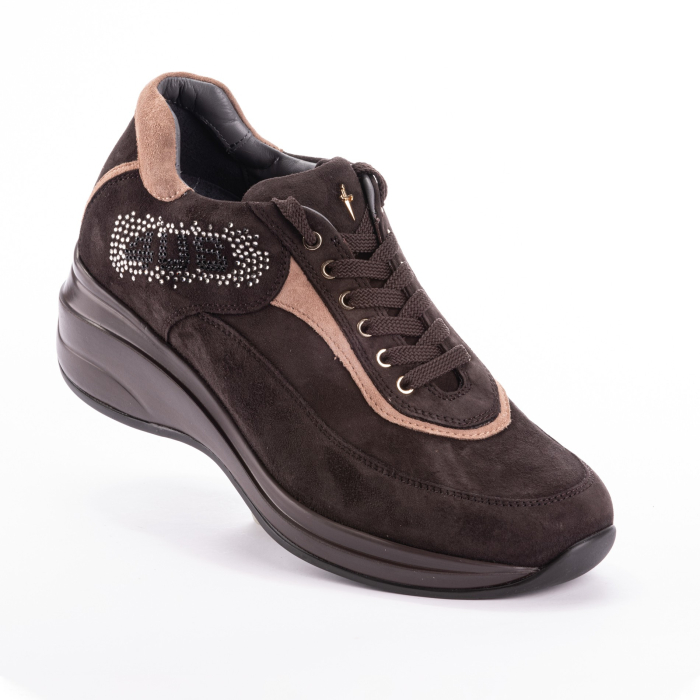 Sneakers Cesare Paciotti 4us marrone con dettagli beige