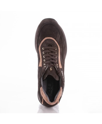 Sneakers Cesare Paciotti 4us marrone con dettagli beige